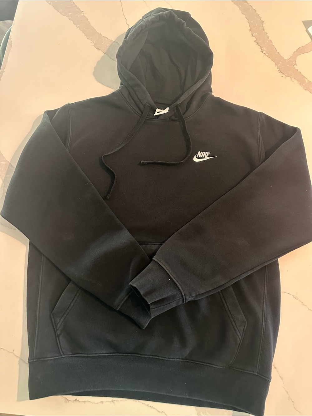 Nike Black Pullover Hoodie with White Swoosh